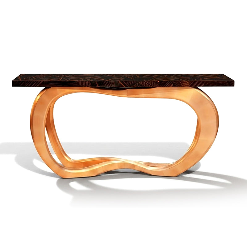 Infinity Irregular Metal Designer Minimalist Solid Wood Console