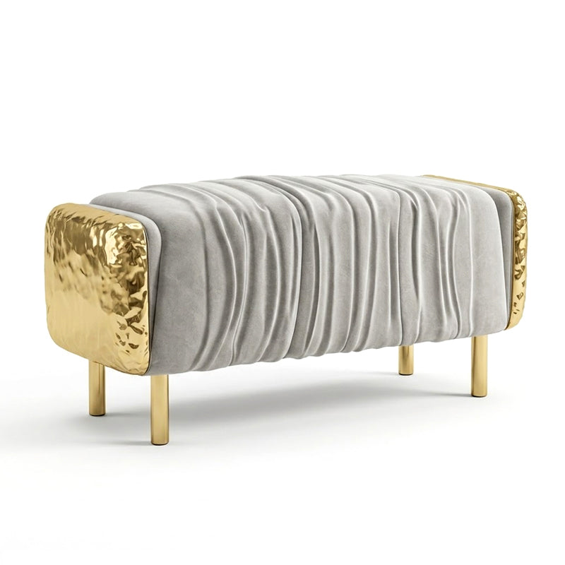Imperfection Luxurious Brass Art Genuine Leather Bed End Bench