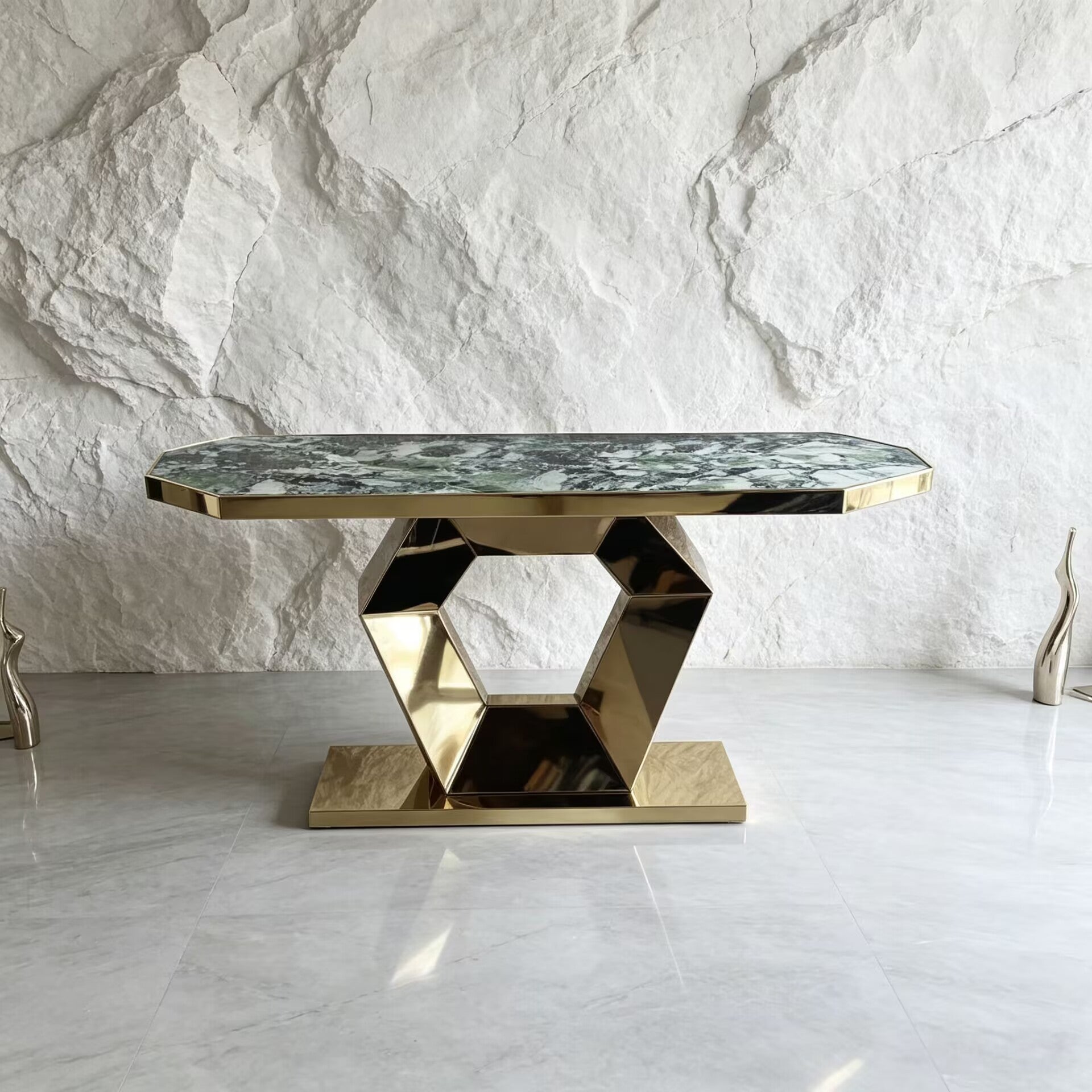 Infinity Italian Artistic Metal Minimalist Customize Marble Console