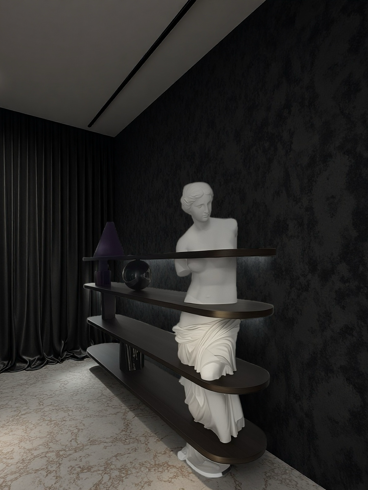 Italian design Baroque style bookshelf