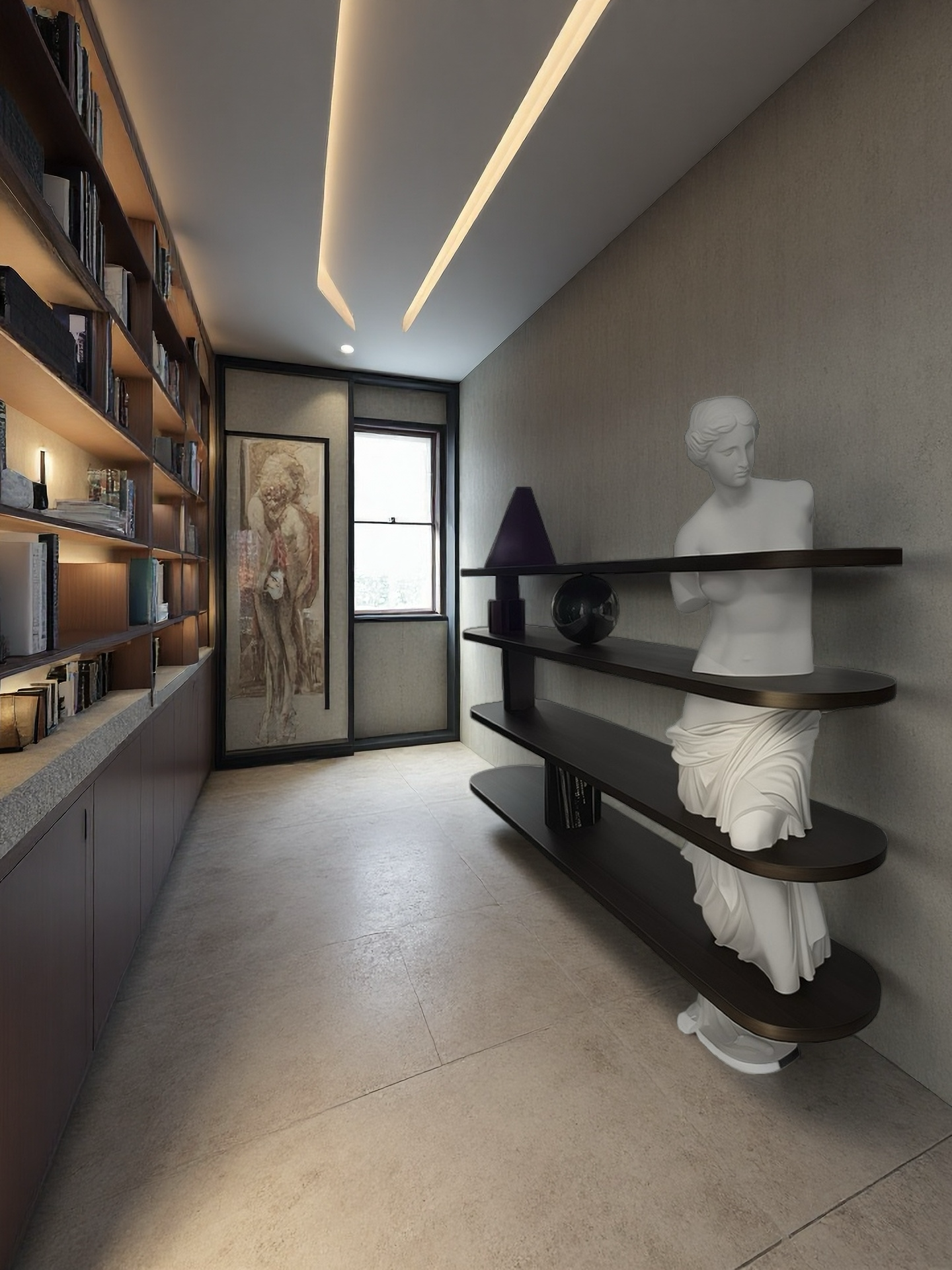 Italian design Baroque style bookshelf