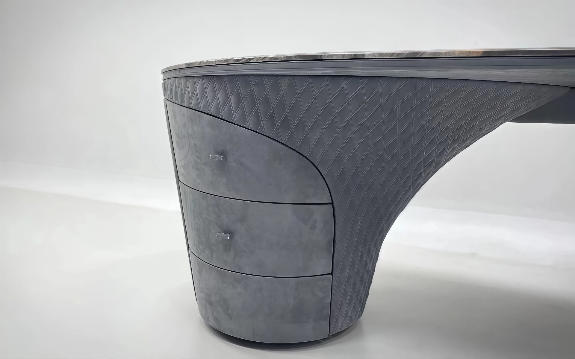 Jet Plane Natural Marble Luxurious Minimalist Leather Writing Desk
