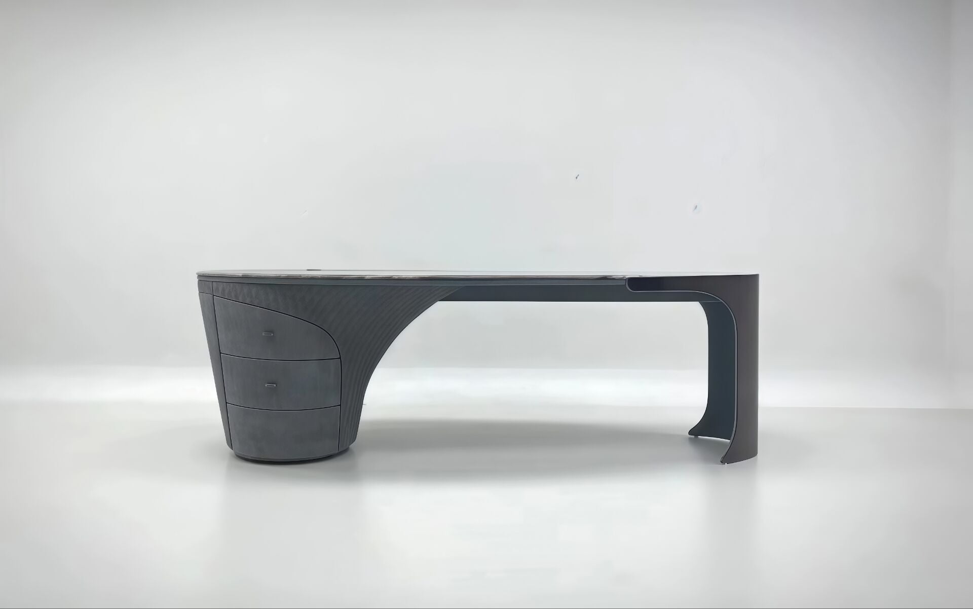 Jet Plane Natural Marble Luxurious Minimalist Leather Writing Desk