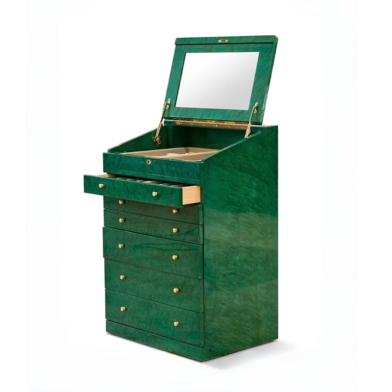 Luxurious Villa Bedroom Solid Wood Floor-Standing Jewelry Cabinet