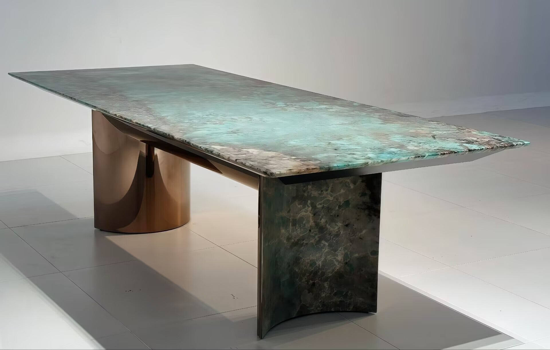 Kerwan Italian Designer Creative Marble High End Metal Dining Table