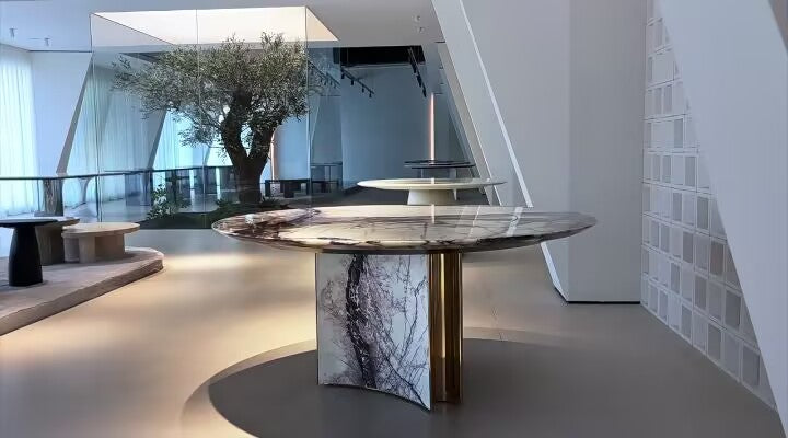 Kerwan Round Luxury Designer Artistic Creative Marble Dining Table