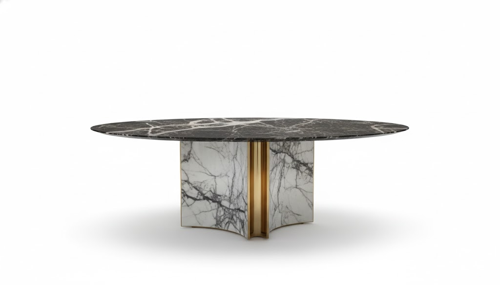 Kerwan Round Luxury Designer Artistic Creative Marble Dining Table