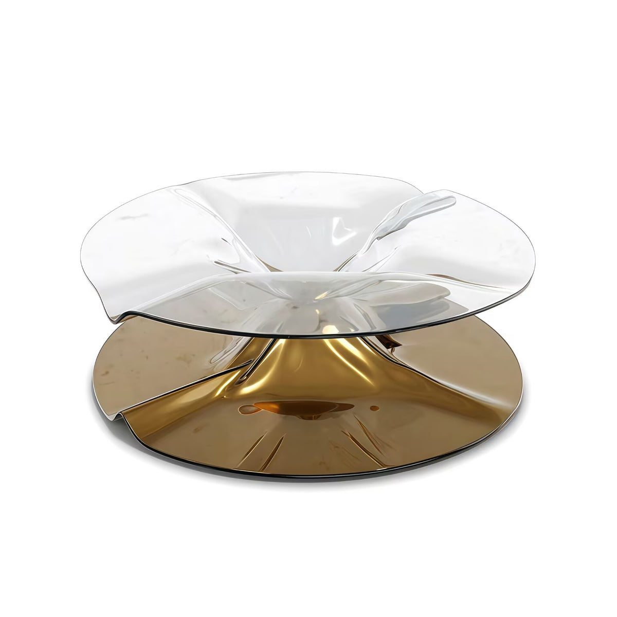 Kiera Living Room Designer Upscale Artistic Round Glass Coffee Table