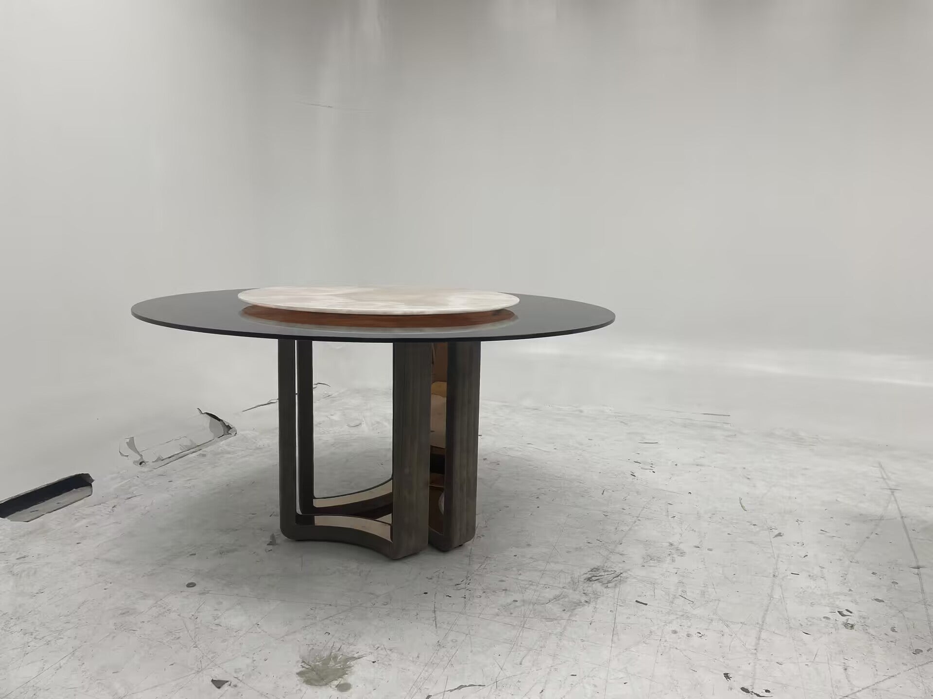 Kylo Modern Luxury High End Marble Art Frosted Leather Dining Table