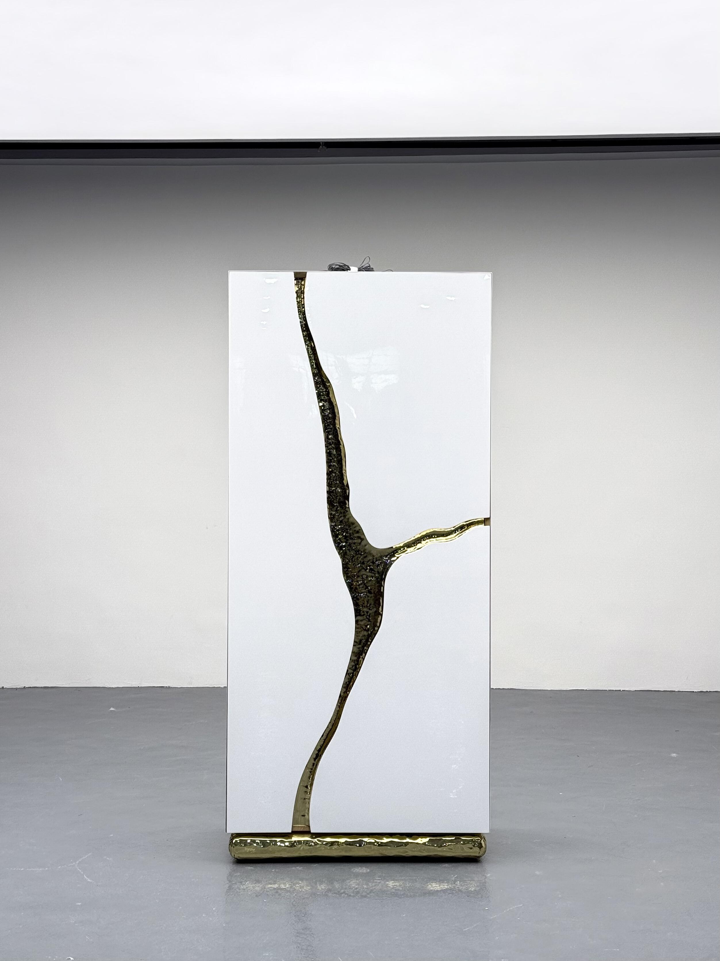 LAPIAZ Artistic creative brass crack solid wood cabinet