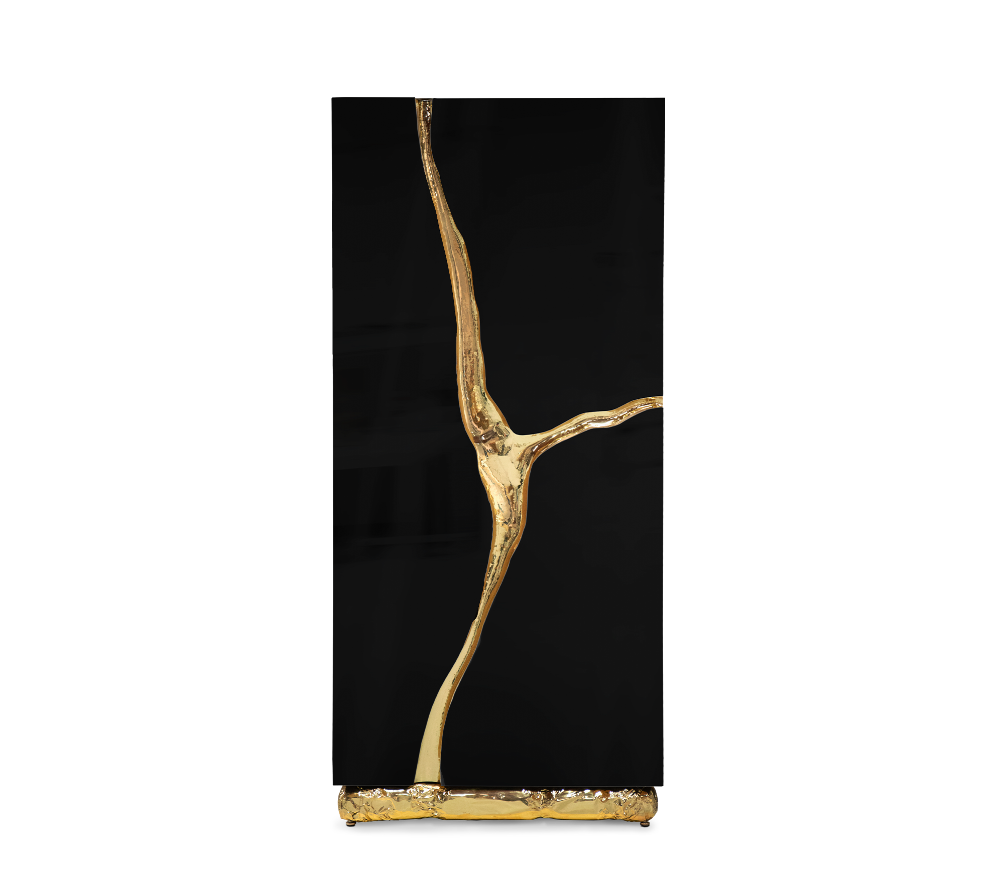 LAPIAZ Artistic creative brass crack solid wood cabinet