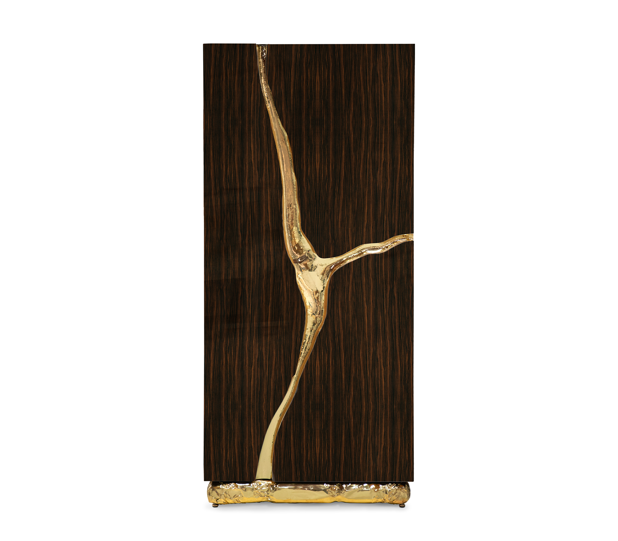 LAPIAZ Artistic creative brass crack solid wood cabinet