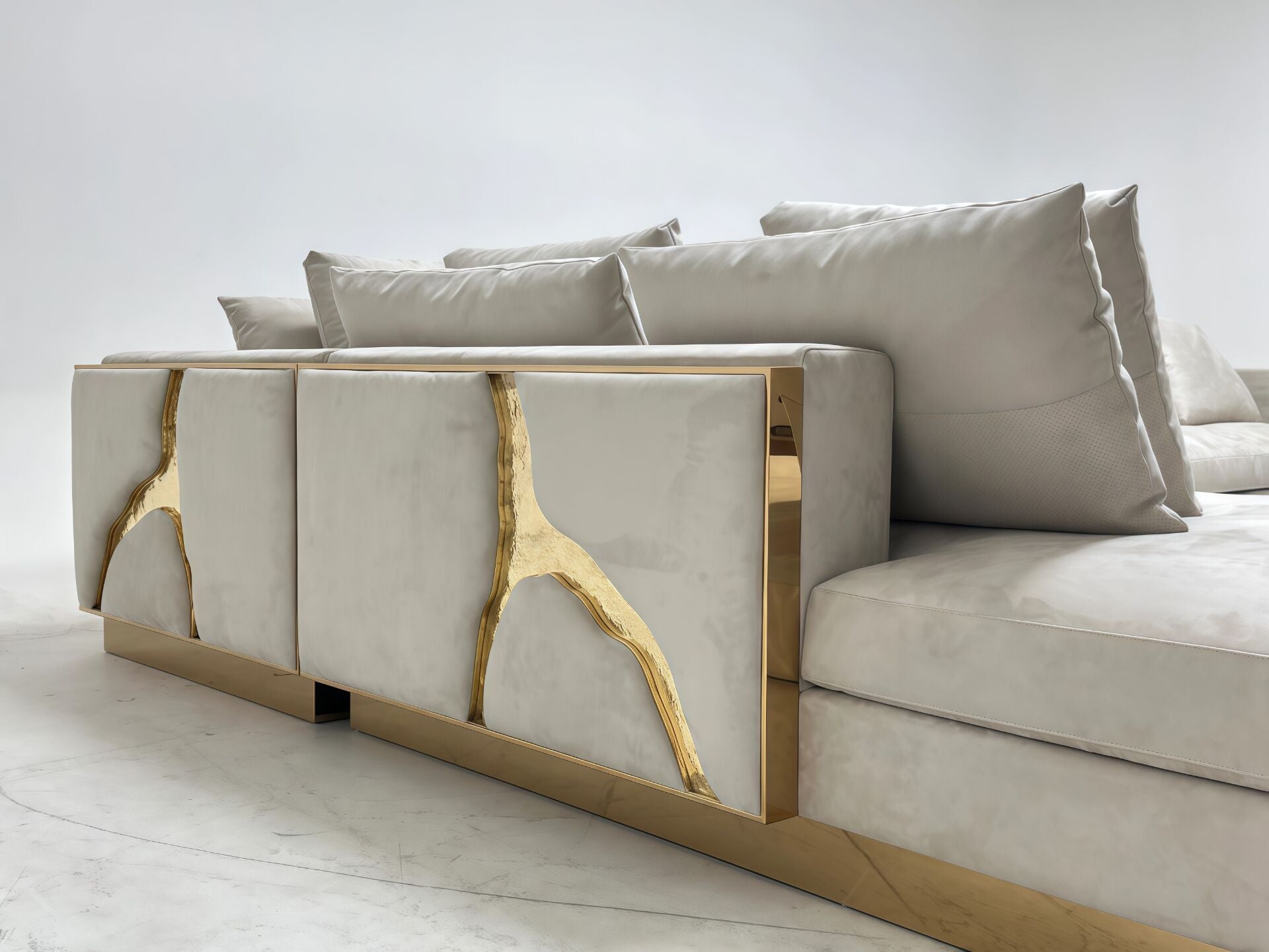 أريكة زاوية من القماش بتصميم عصري بسيط من LAPIAZ MODULAR