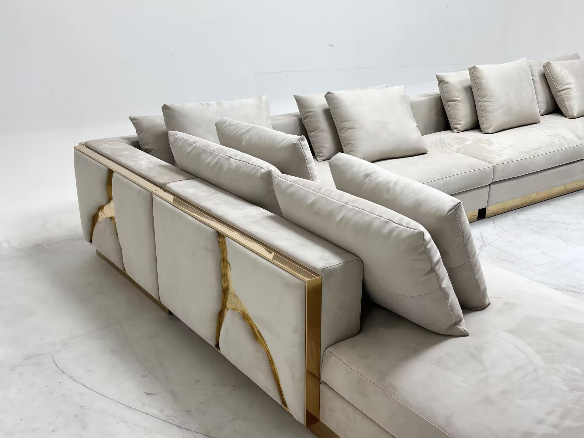 أريكة زاوية من القماش بتصميم عصري بسيط من LAPIAZ MODULAR