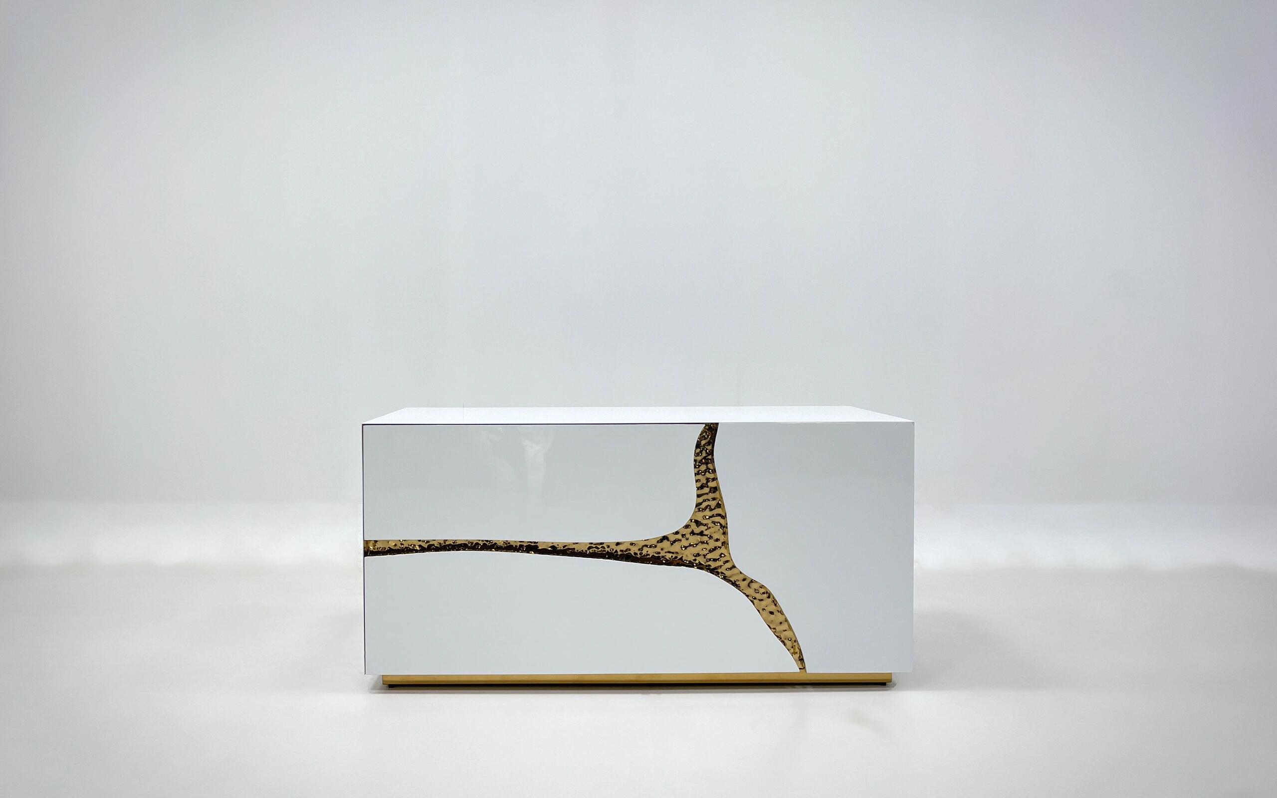 LAPIAZ Modern light luxury high-grade stainless steel NIGHTSTAND