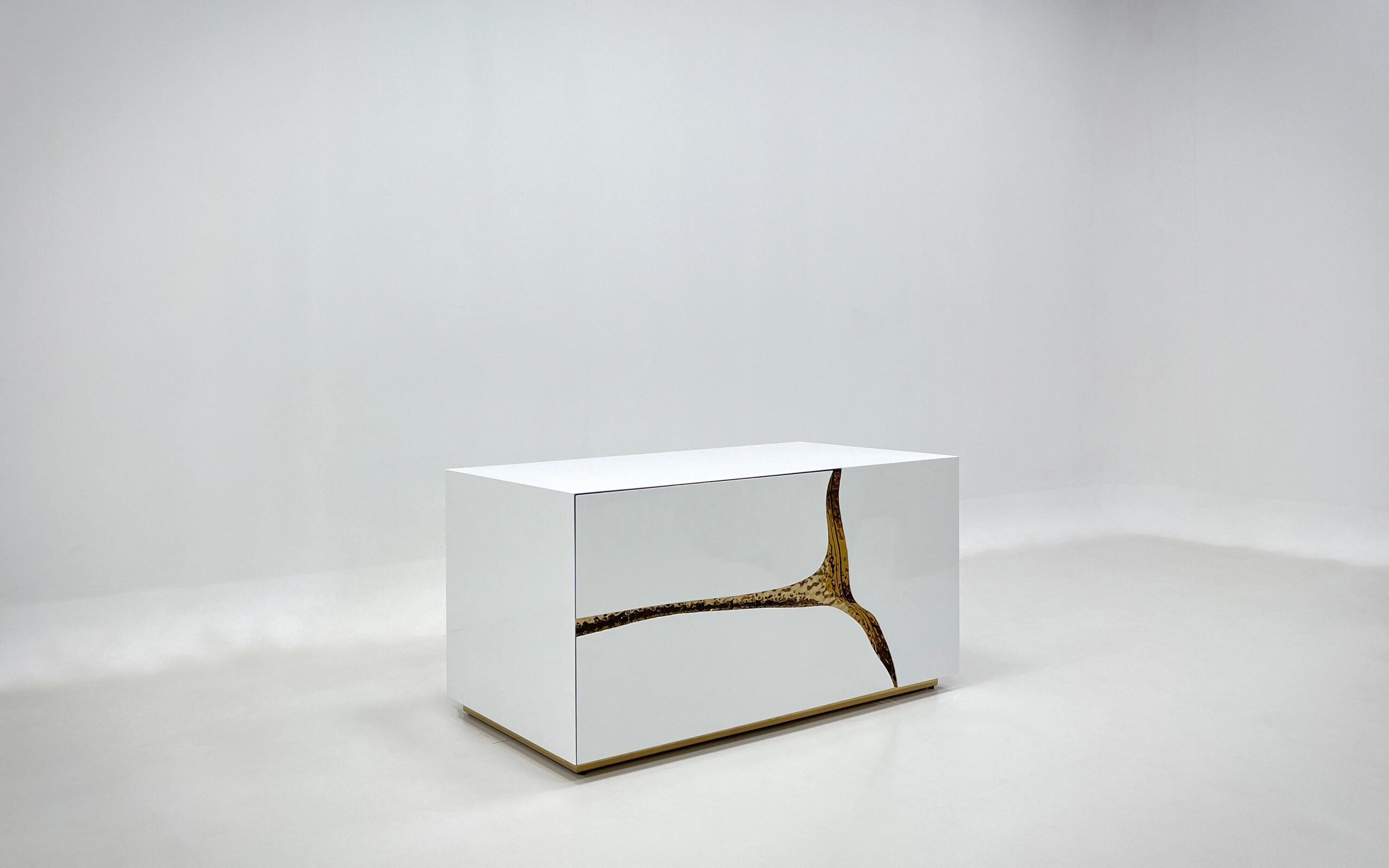 LAPIAZ Modern light luxury high-grade stainless steel NIGHTSTAND