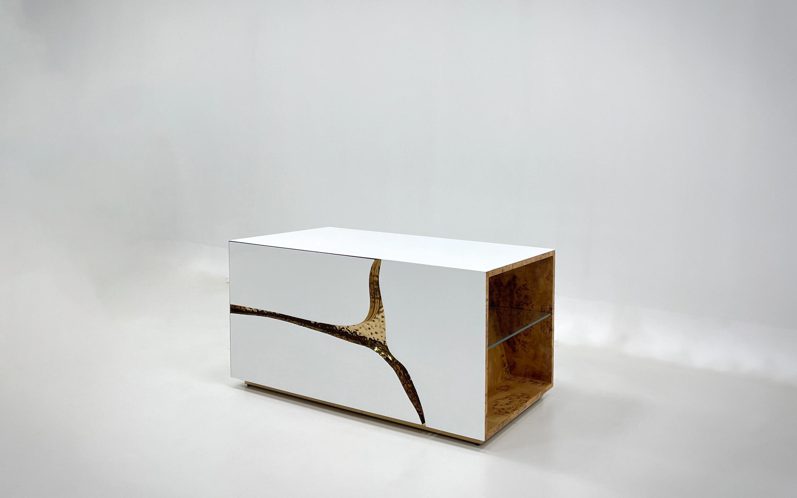 LAPIAZ Modern light luxury high-grade stainless steel NIGHTSTAND