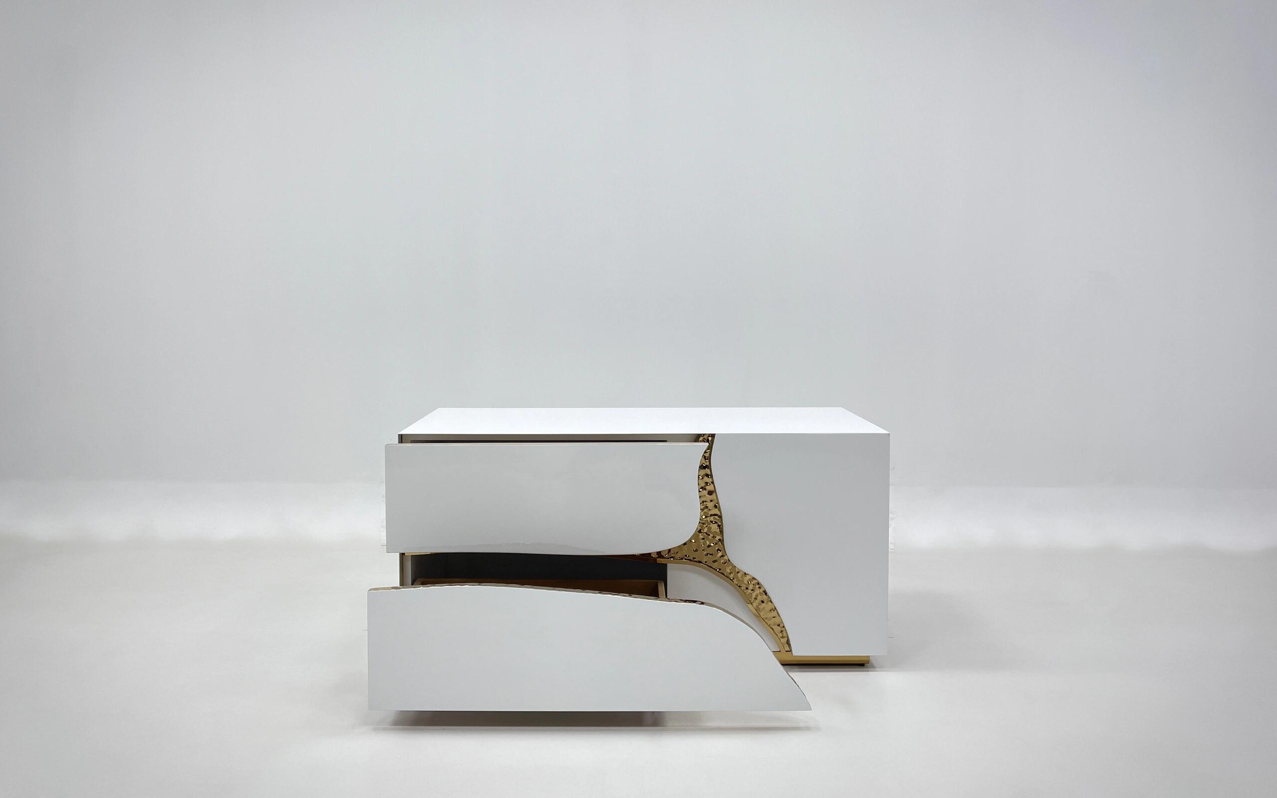 LAPIAZ Modern light luxury high-grade stainless steel NIGHTSTAND