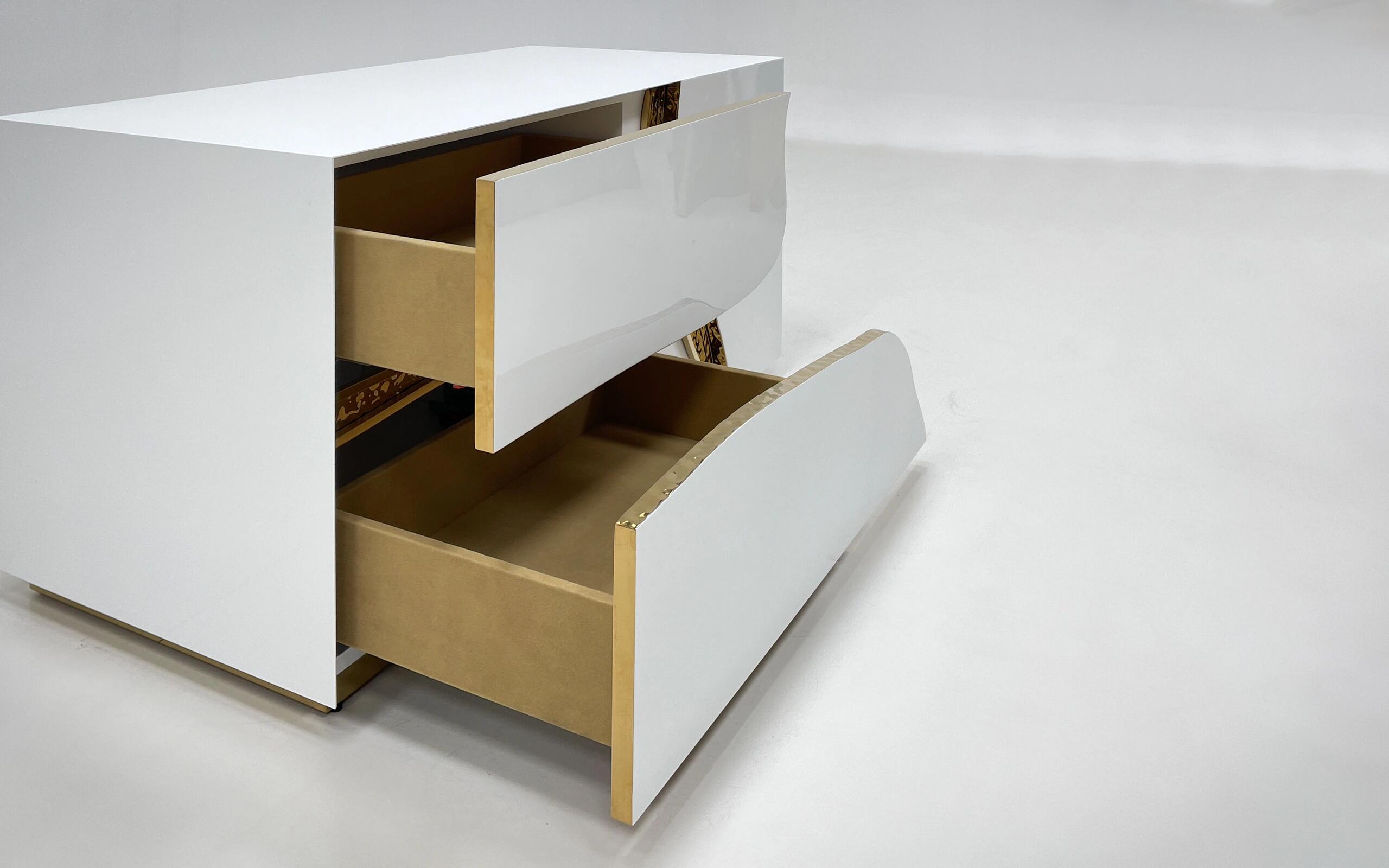 LAPIAZ Modern light luxury high-grade stainless steel NIGHTSTAND