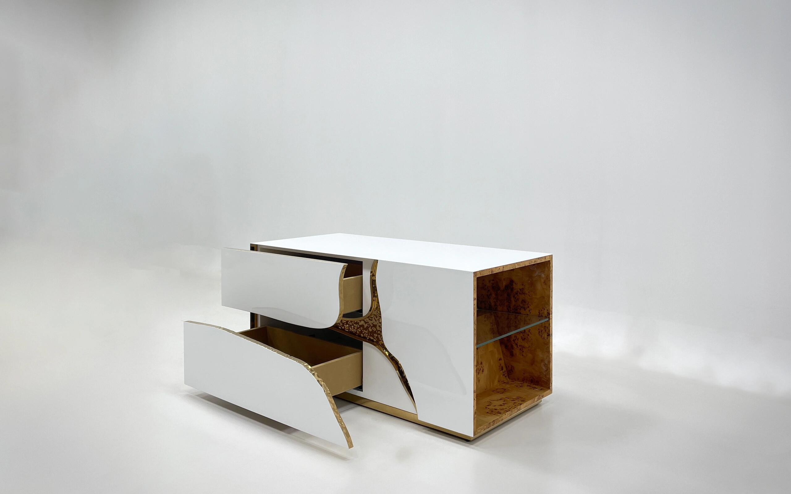 LAPIAZ Modern light luxury high-grade stainless steel NIGHTSTAND