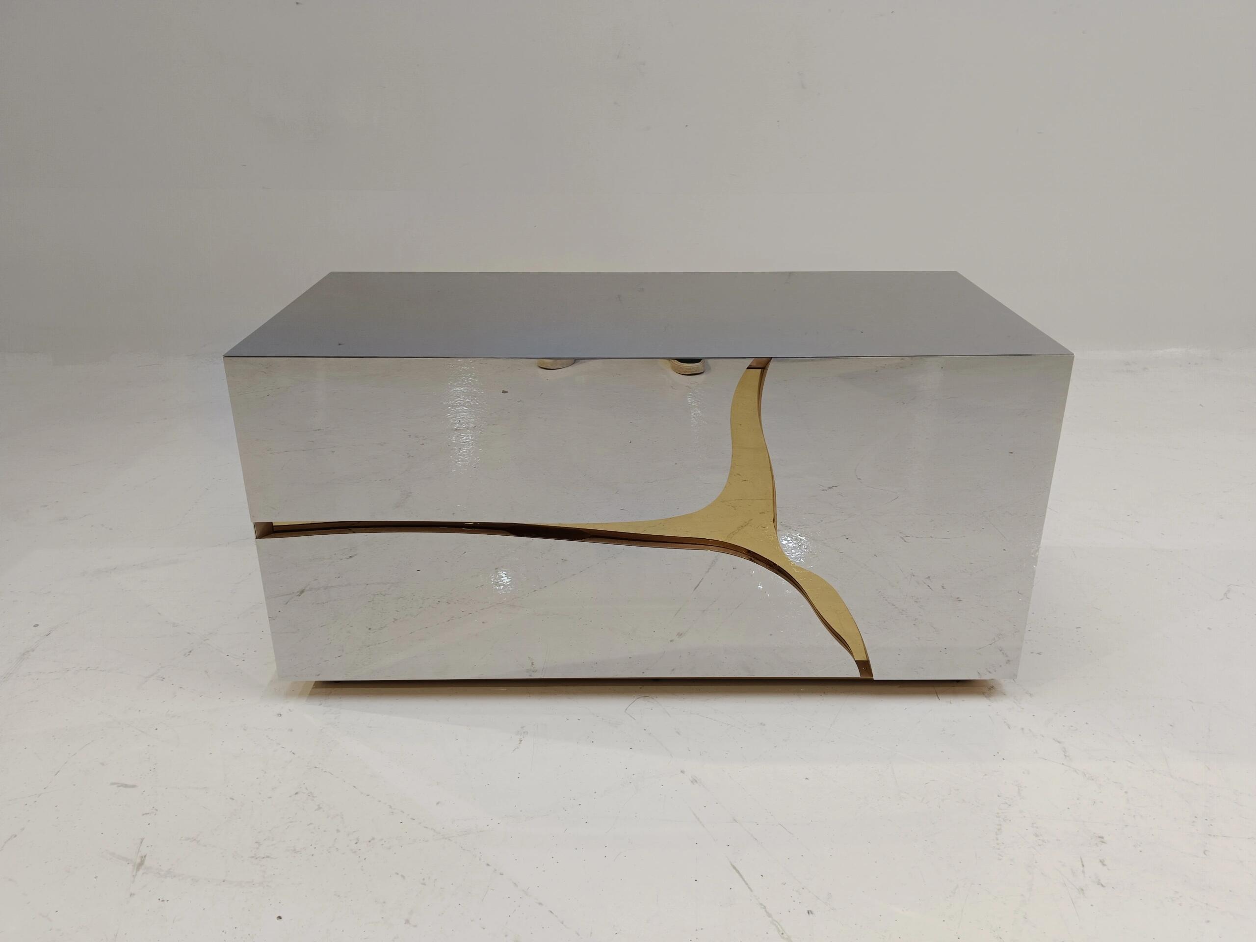 LAPIAZ Modern light luxury high-grade stainless steel NIGHTSTAND