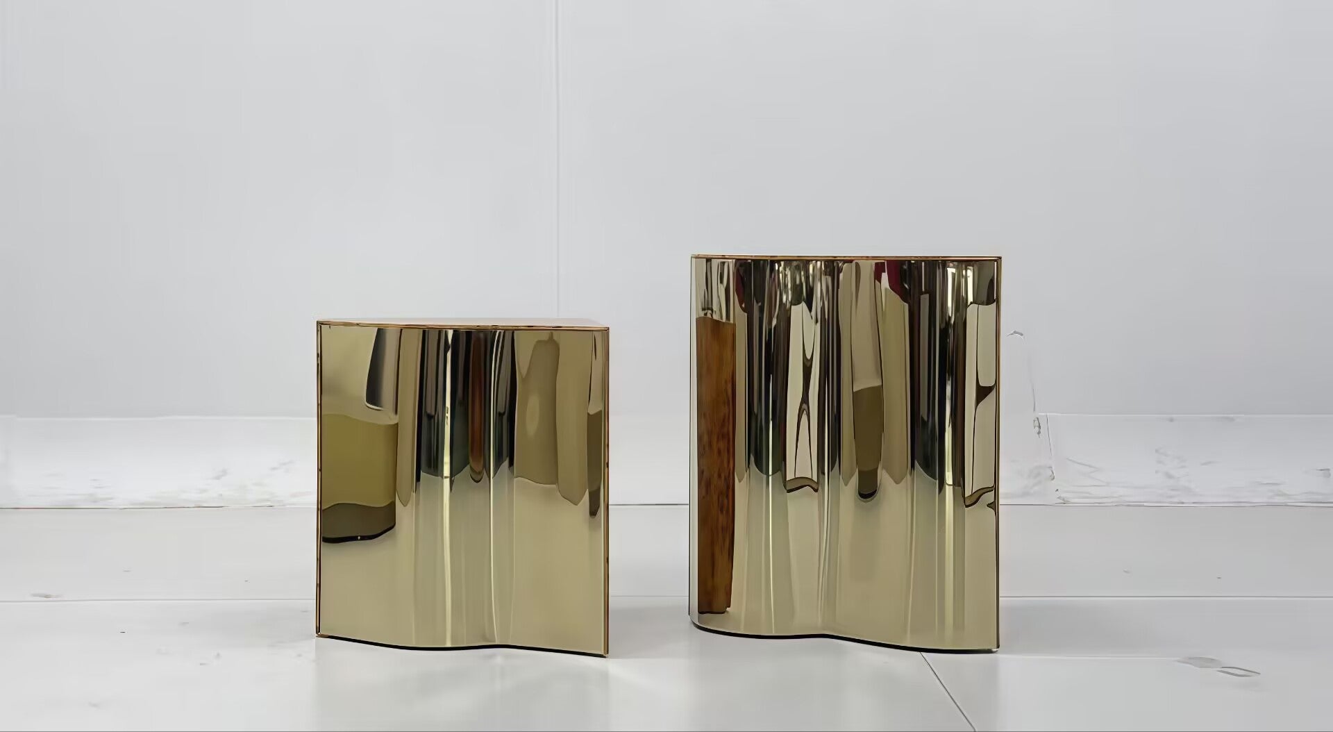 LAPIAZ High-end irregularly shaped stainless steel combination side table