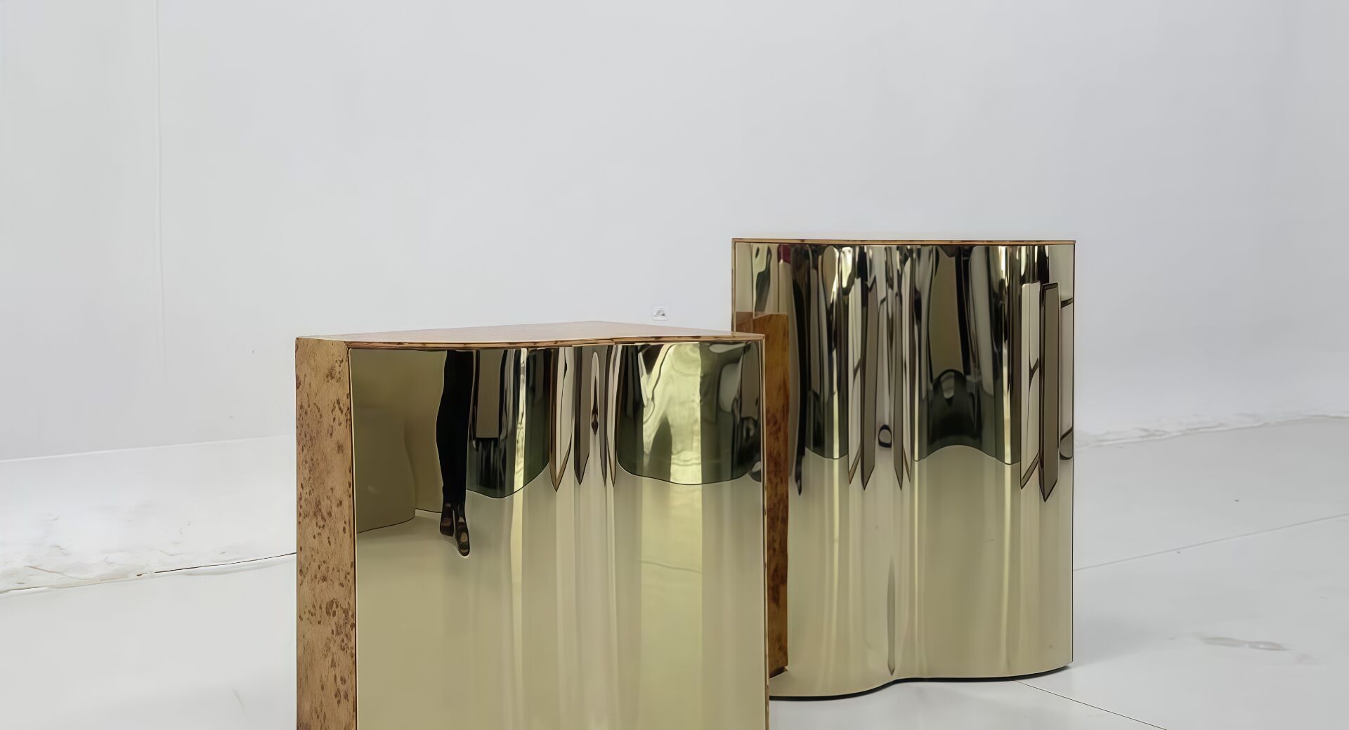 LAPIAZ High-end irregularly shaped stainless steel combination side table