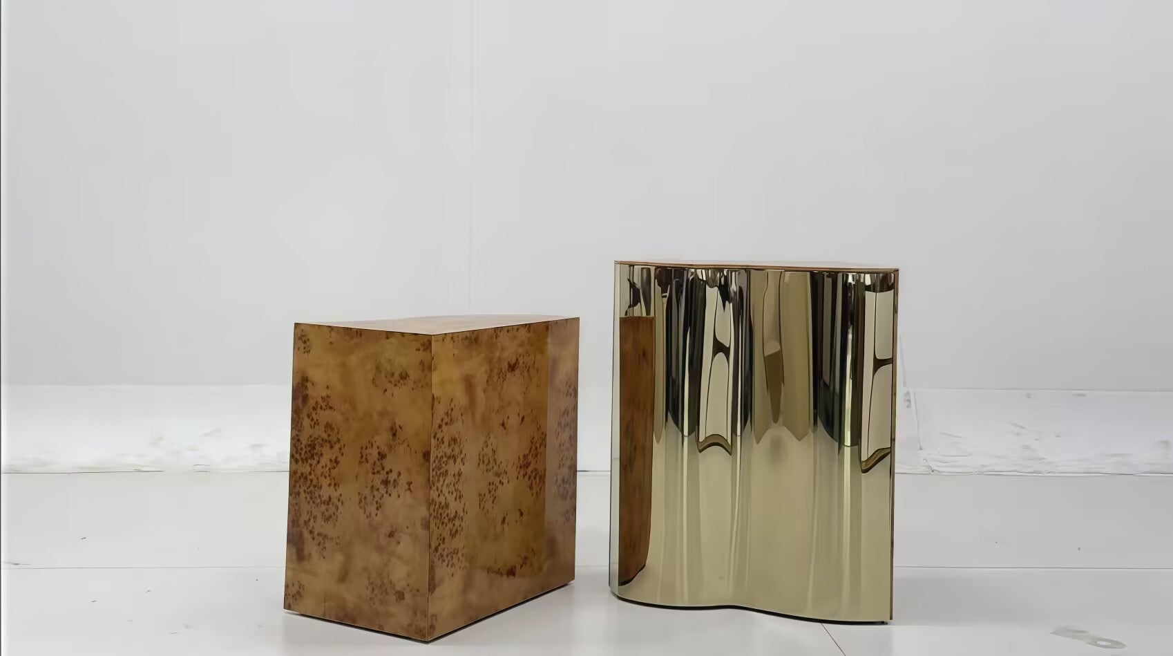 LAPIAZ High-end irregularly shaped stainless steel combination side table