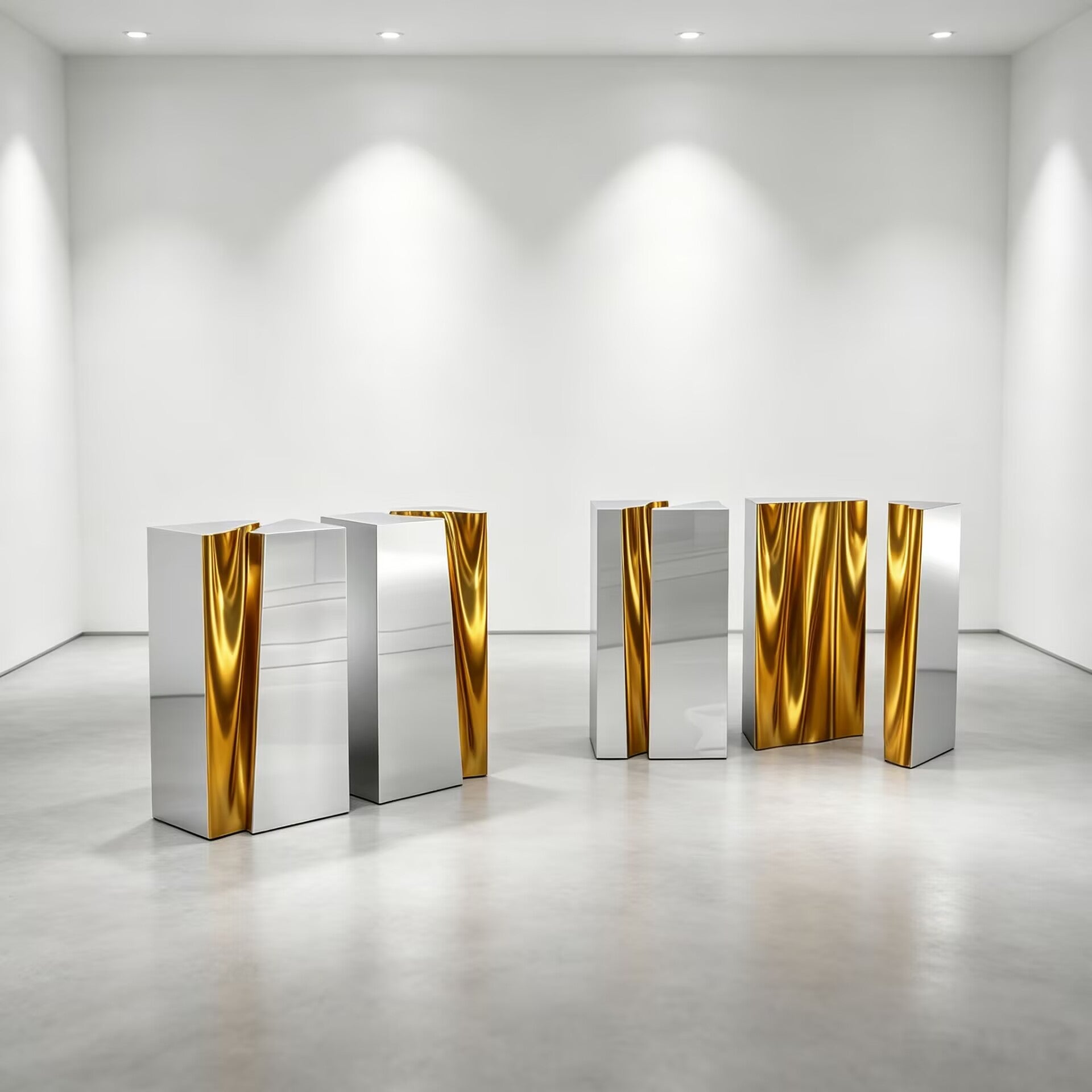 Lapiaz Modern Unique Artistic Solid Wood Metal Splitted Console