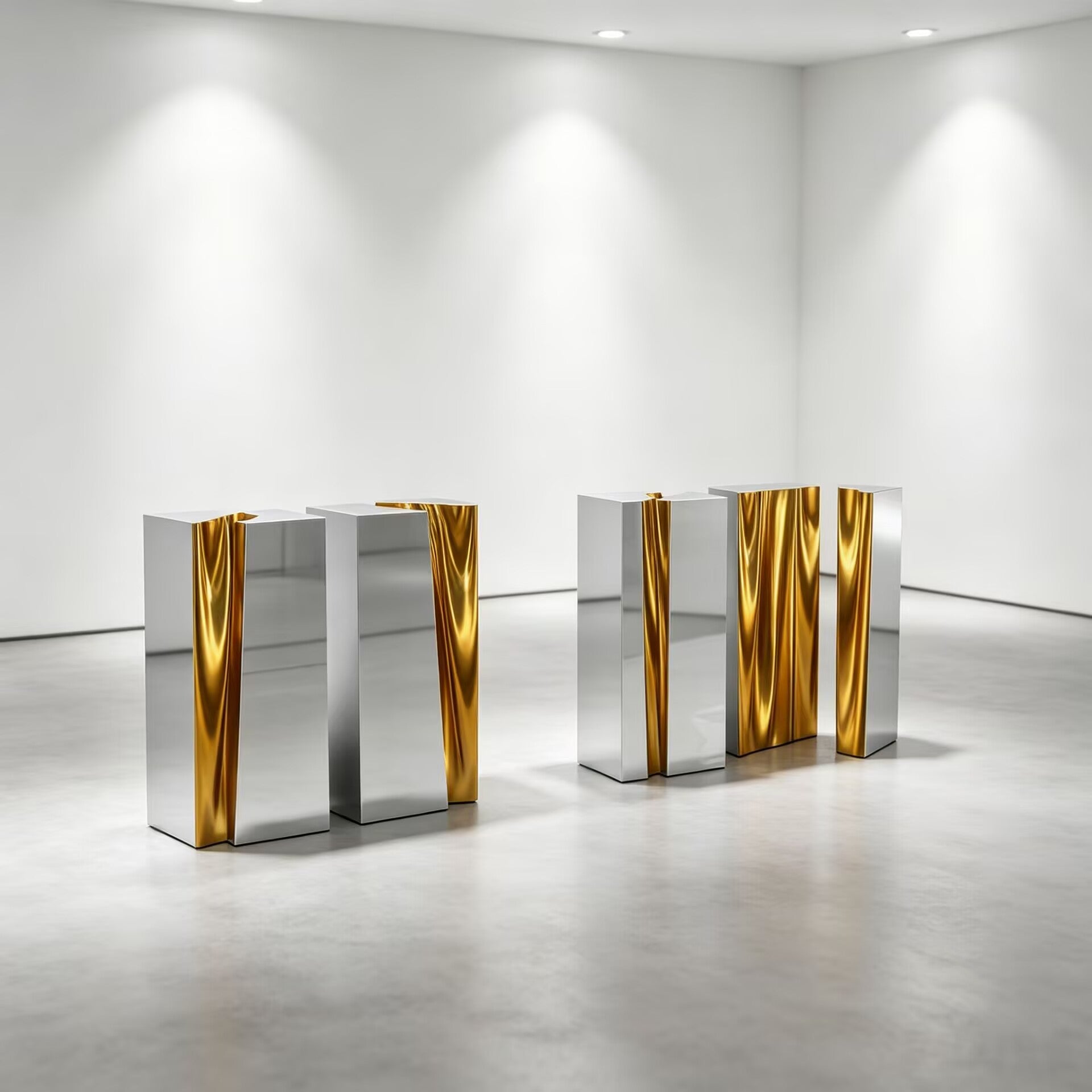 Lapiaz Modern Unique Artistic Solid Wood Metal Splitted Console