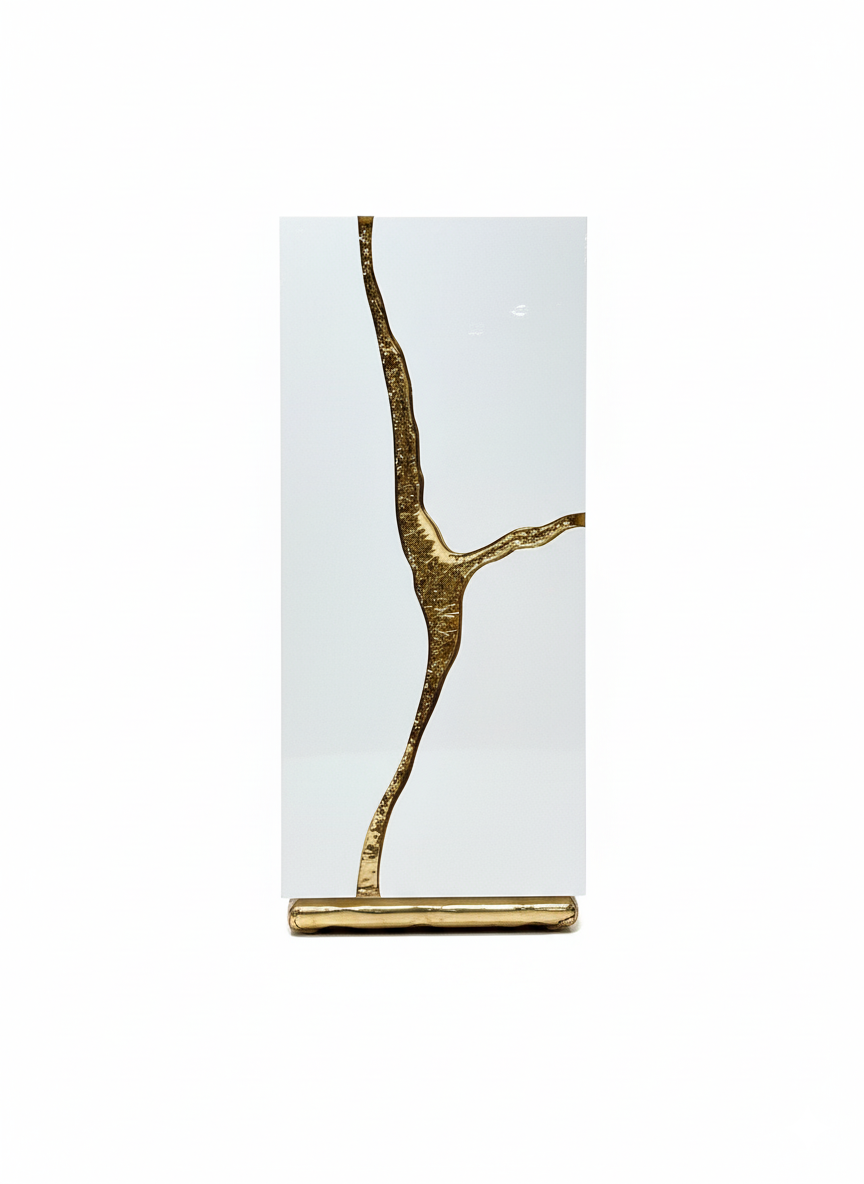 LAPIAZ Artistic creative brass crack solid wood cabinet