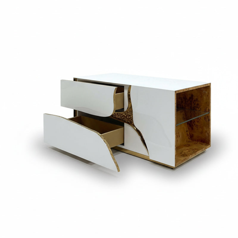 LAPIAZ Modern light luxury high-grade stainless steel NIGHTSTAND