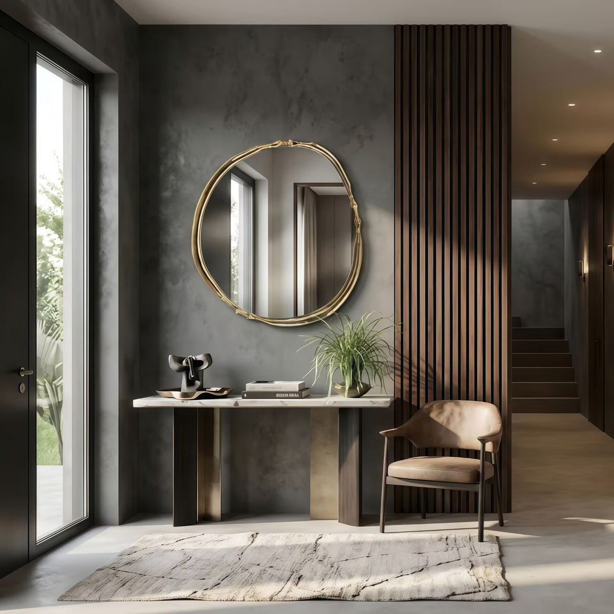 La Joie Italian High-End Irregular Unique Creativity Metal Decorative Mirror