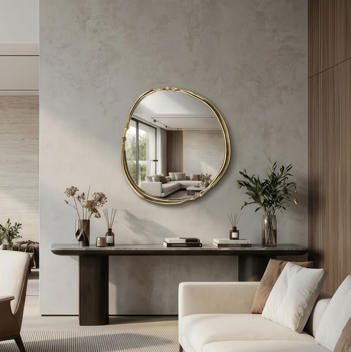 La Joie Italian High-End Irregular Unique Creativity Metal Decorative Mirror