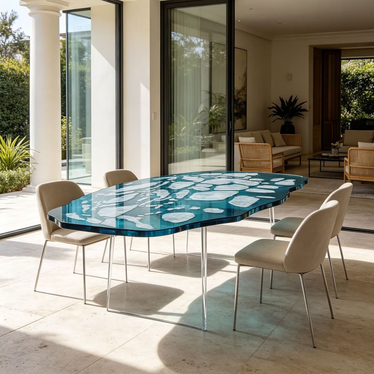 Larsen Unique Creativity Resin Irregular High-End Alabaster Dining Table