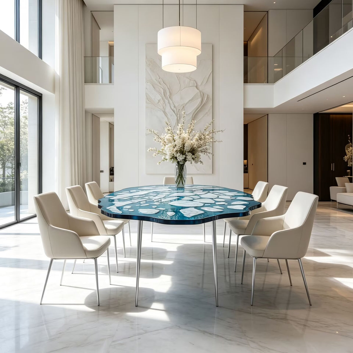 Larsen Unique Creativity Resin Irregular High-End Alabaster Dining Table
