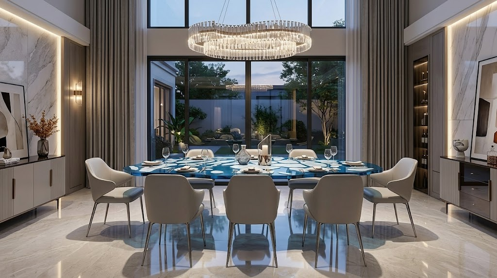 Larsen Unique Creativity Resin Irregular High-End Alabaster Dining Table