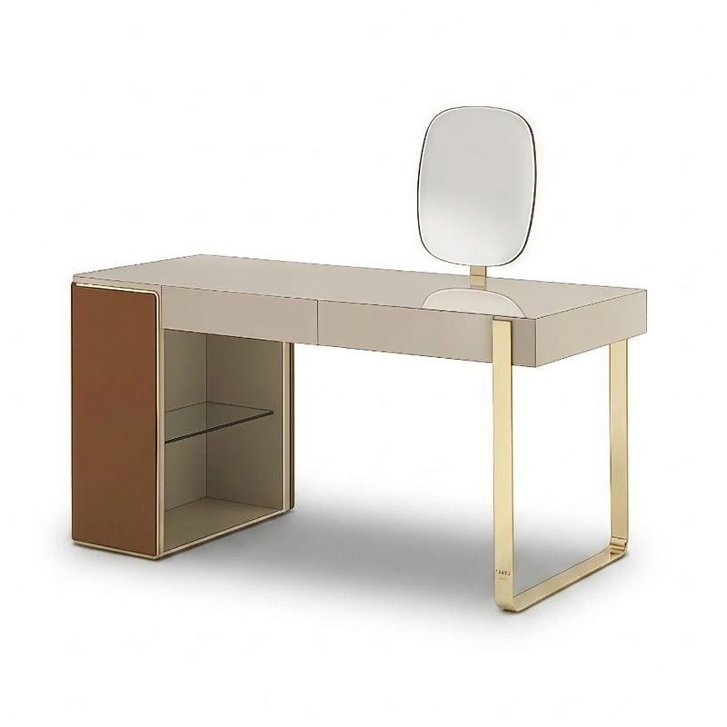 Lcon Lady Art Stainless Steel Minimalism Solid Wood Dressing Table