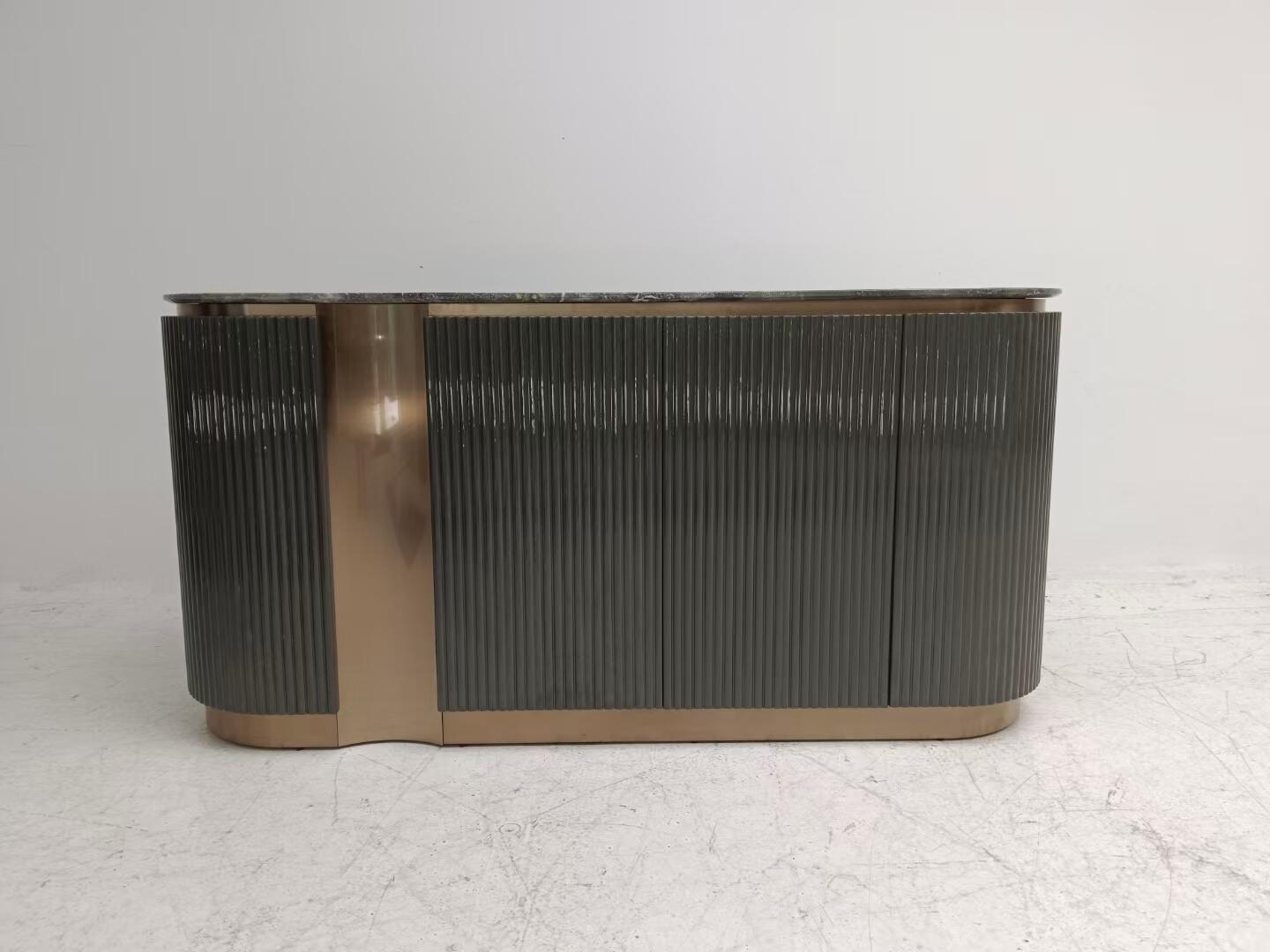Leonardo Luxury Natural Marble Art Stainless Steel Sideboard
