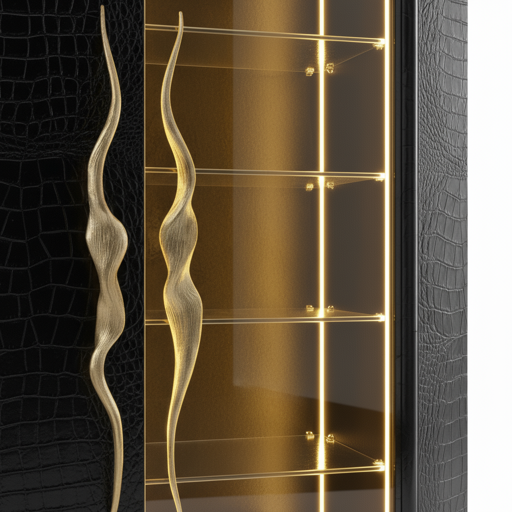 Luxurious and noble crocodile leather LED  Luna E17 wine cabinet