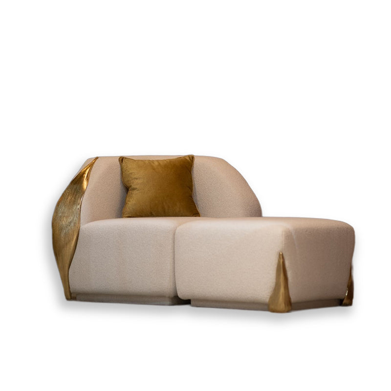 Luxury palm Brass decoration sofa Soft and comfortable living room furniture