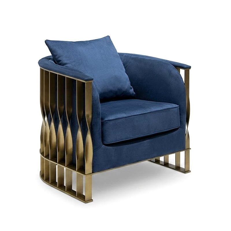 Mandy High Quality Luxurious Metal Art Fabric Single Armchair