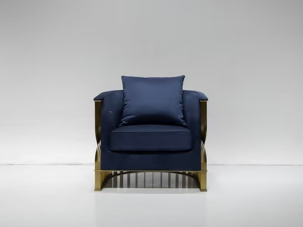 Mandy High Quality Luxurious Metal Art Fabric Single Armchair
