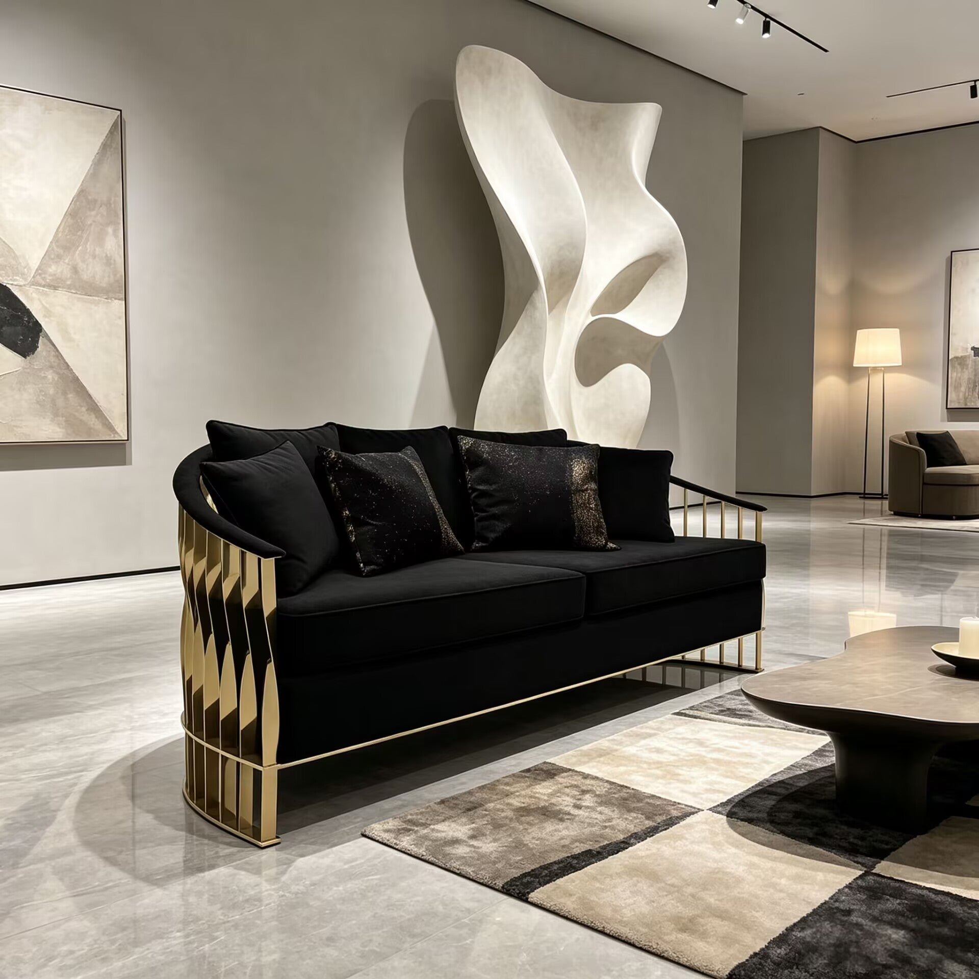 Mandy High-End Metal Unique Creativity Fabric Customize Sofa