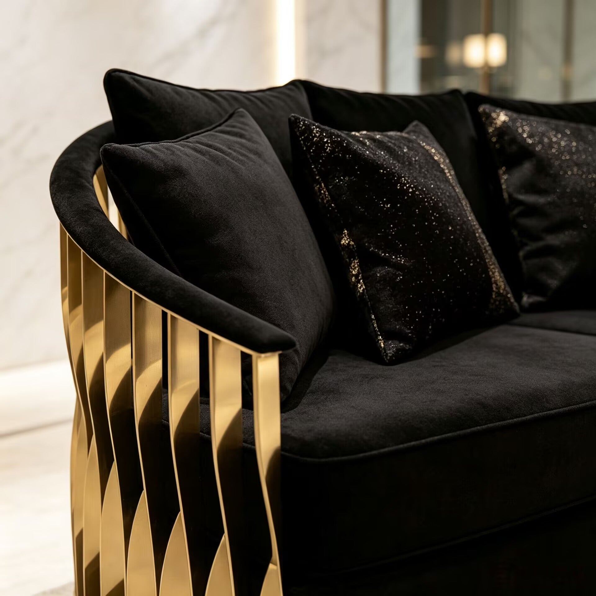 Mandy High-End Metal Unique Creativity Fabric Customize Sofa