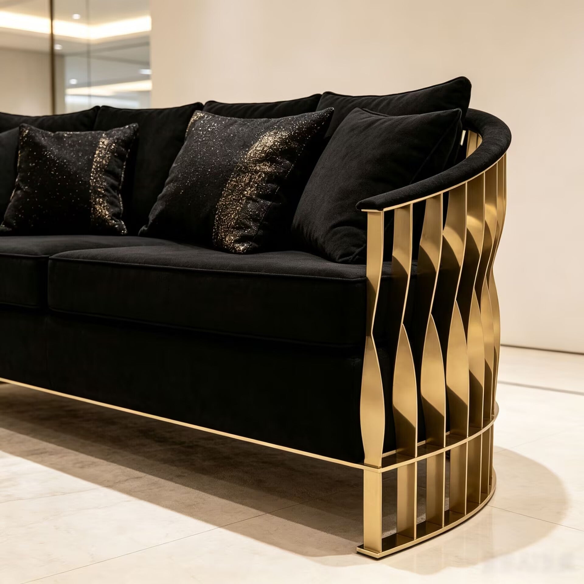 Mandy High-End Metal Unique Creativity Fabric Customize Sofa