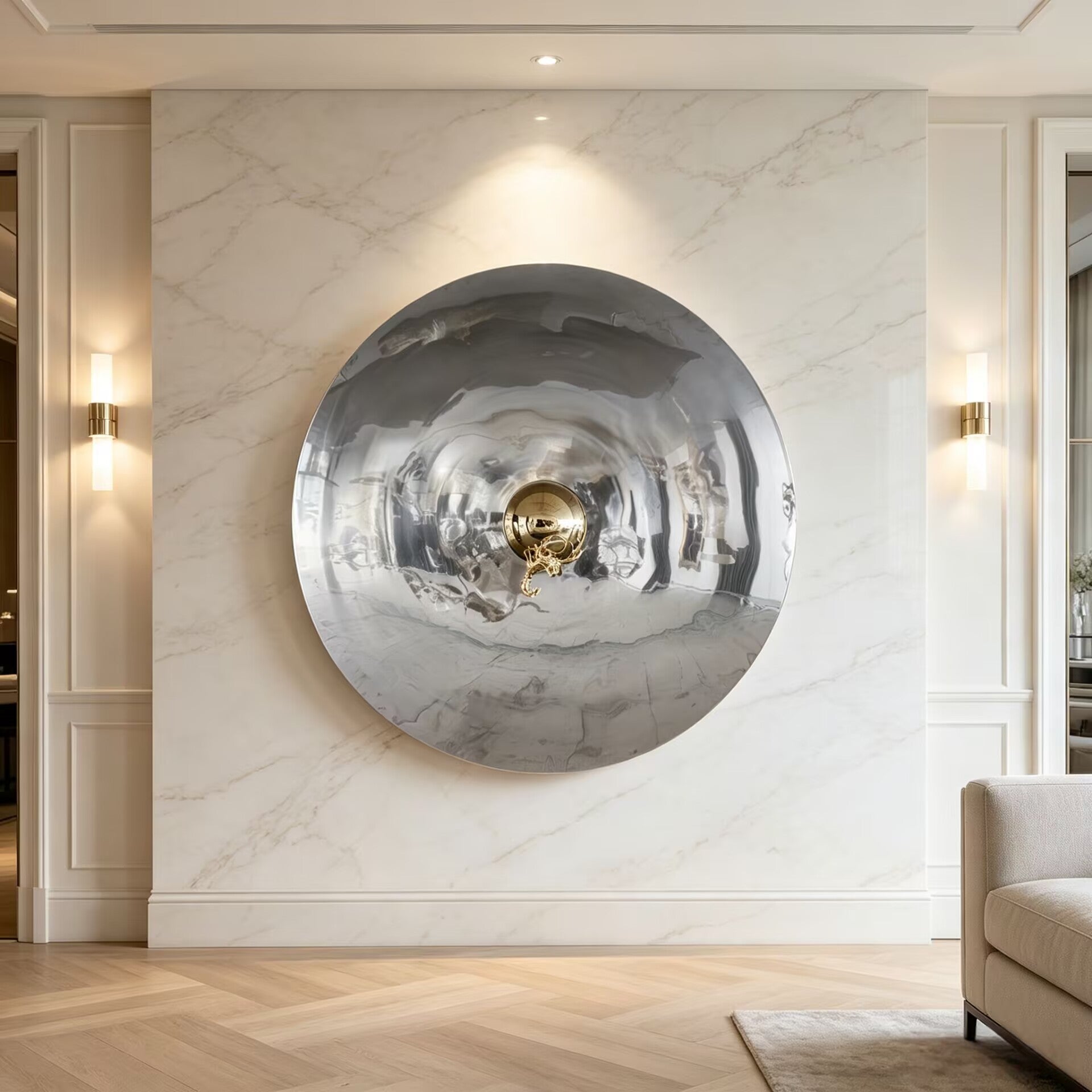 Metamorphosis Living Room Artistic Creativity Round Decorative Mirror