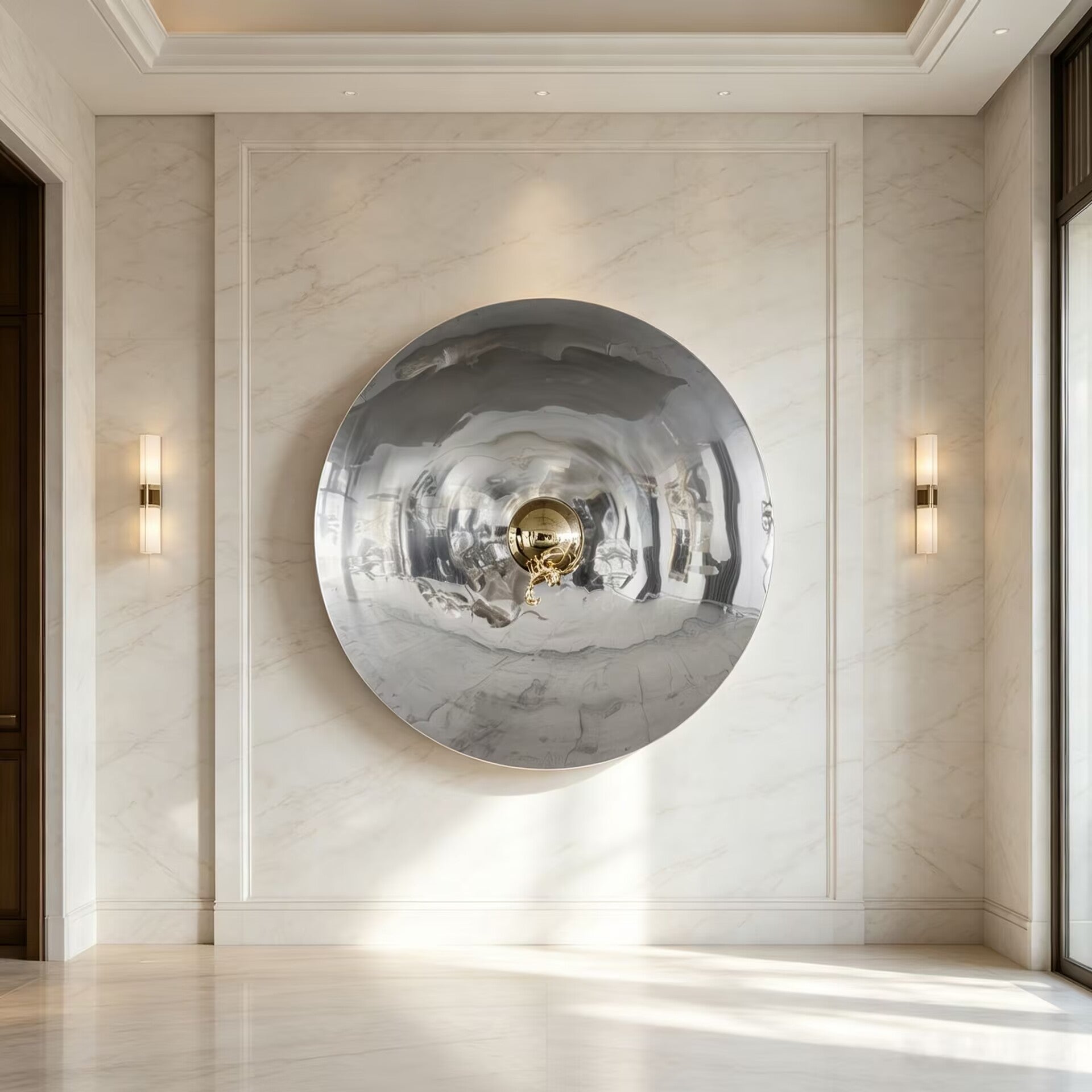 Metamorphosis Living Room Artistic Creativity Round Decorative Mirror