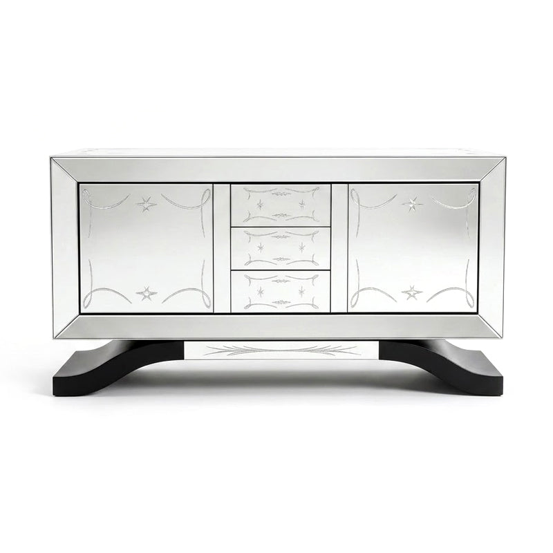 Metropolitan Villa Living Room Art Solid Wood Carving Sideboard