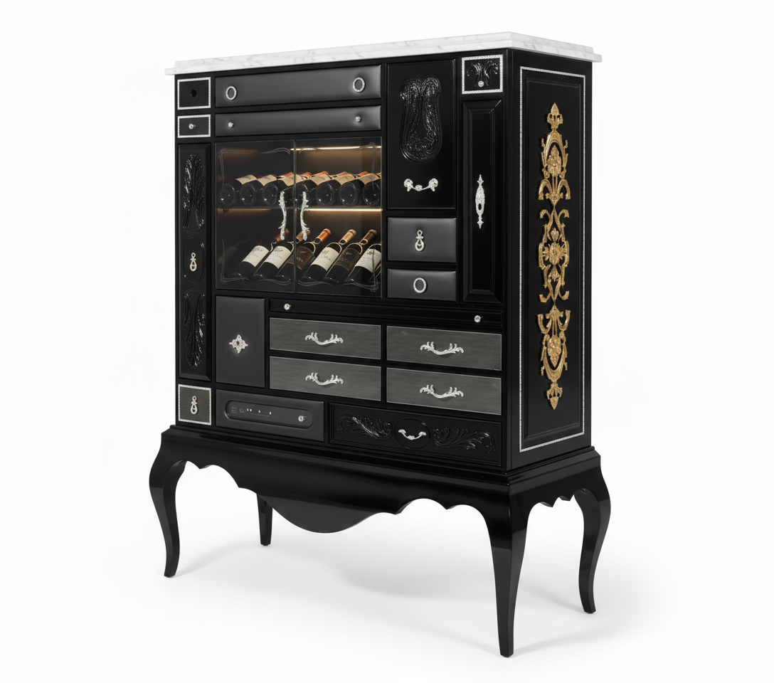 MONDRIAN CUPBOARD Classic luxury wine cabinet